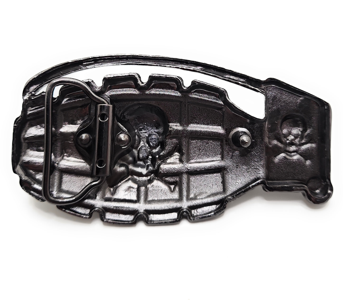 Skull and Bones Grenade Belt Buckle