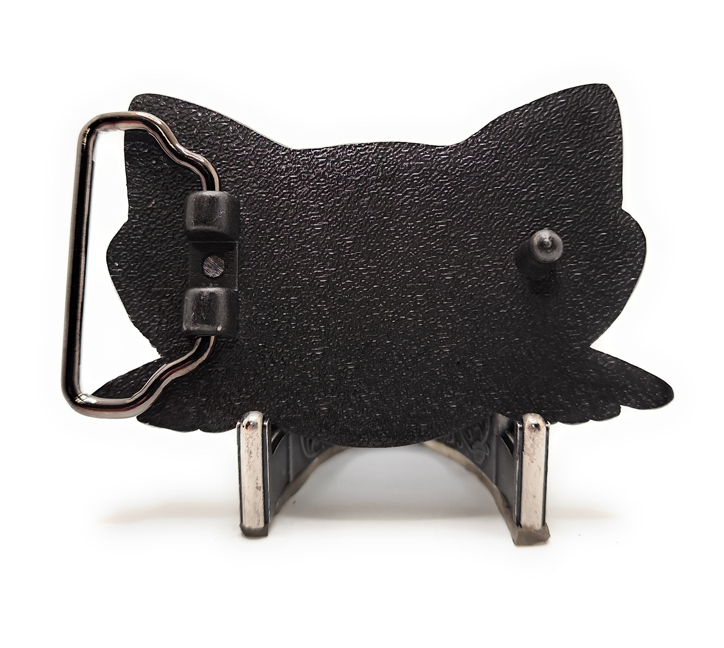 Black Cat Eyes Belt Buckle – Gothic Witchy Halloween Accessory, Enamel Anime Cat Face for Cat Lovers