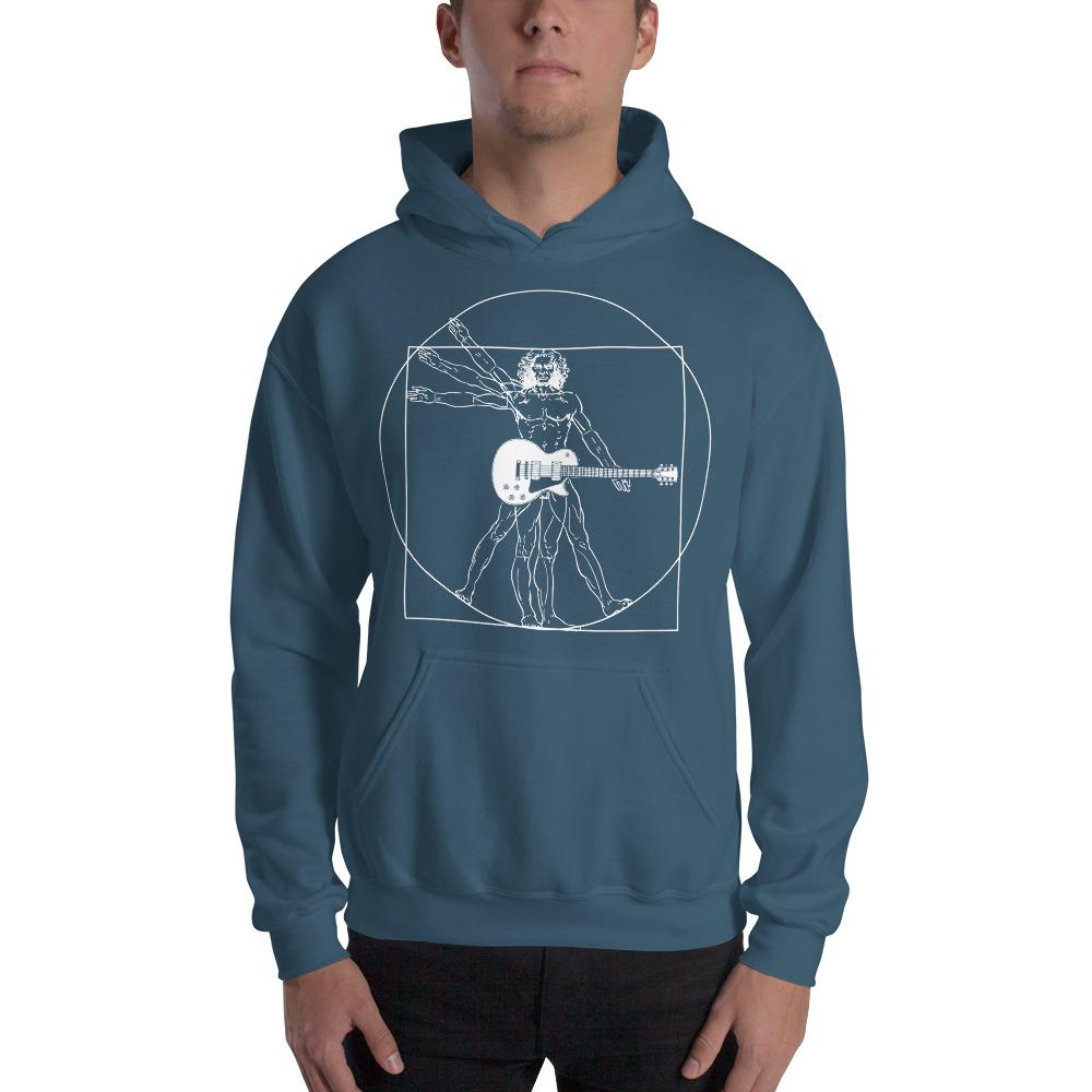 Funny Guitar Hoodie "DaVinci Man & Guitar" by Axe Dr. Apparel shop.AxeDr.com AxeDr., AxeDr. Guitar Tees & Hoodies, Brand New, Custom Product, Fender hoodie, Gibson Guitar, Gifts
