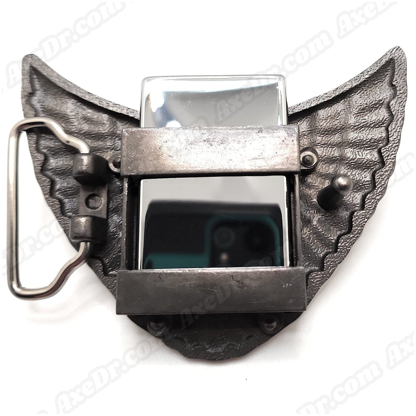 Nautical Star with Wings Lighter Belt Buckle Mens Western Cowboy Hidden Stash shop.AxeDr.com Belt Buckle, beltbuckle, emo, gadget, goth, Lighter, Lighter Belt Buckles, lighter buckle, nautical,