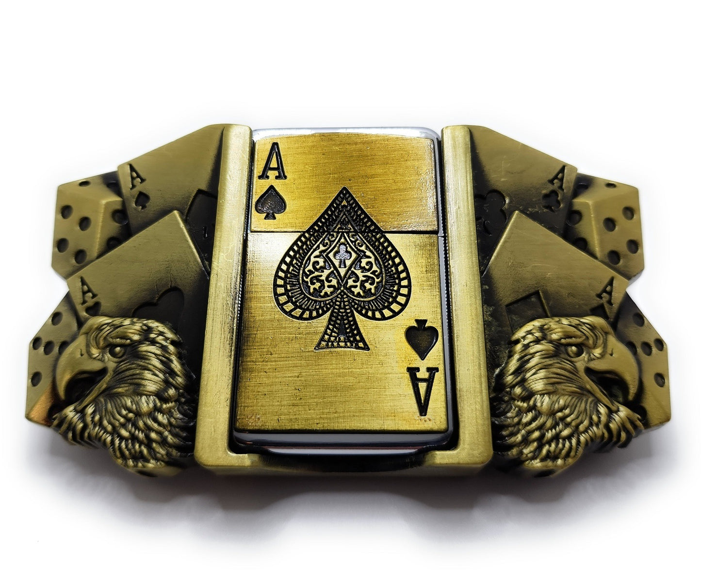 Porte-briquet à boucle de ceinture Poker Royal Flush AVEC BRIQUET Ace of Spades