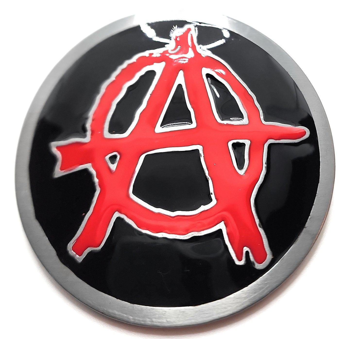 Red Anarchy Punk Rock Belt Buckle