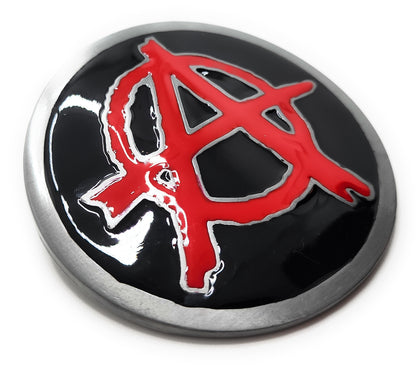 Red Anarchy Punk Rock Belt Buckle