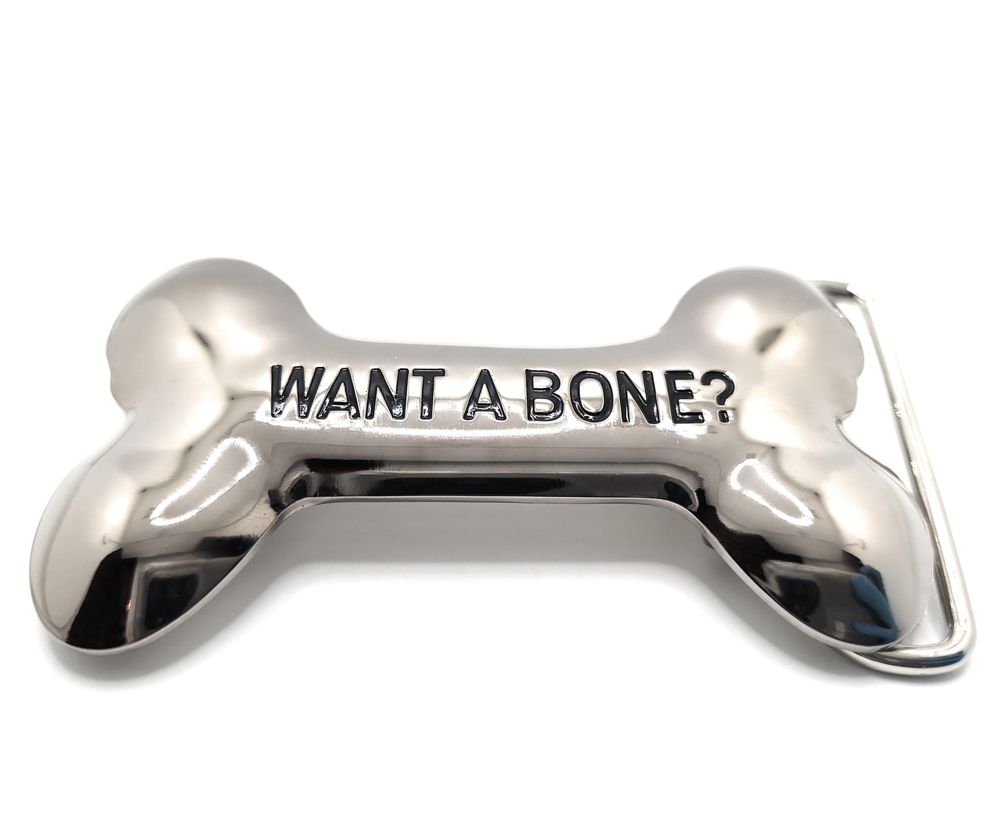"Want a Bone?" Funny Belt Buckle