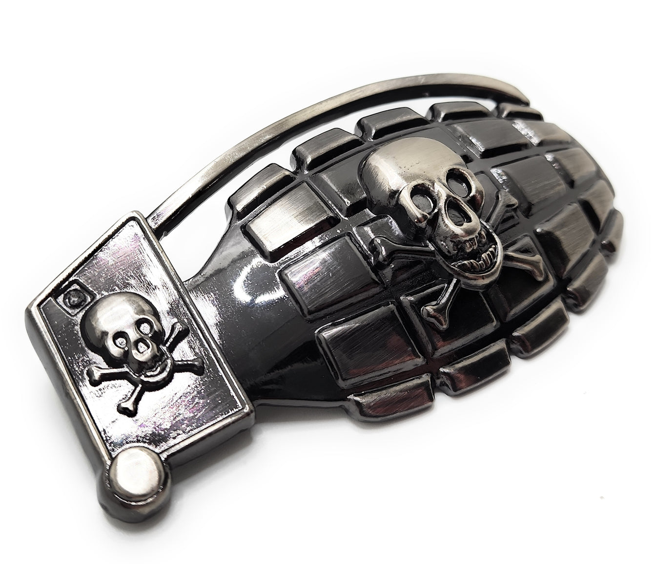Skull and Bones Grenade Belt Buckle
