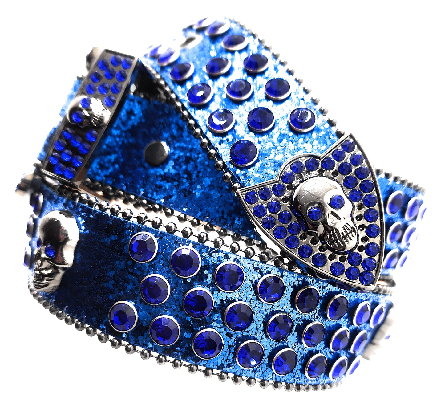 Ceinture en cuir clouté pyramide rose Punk