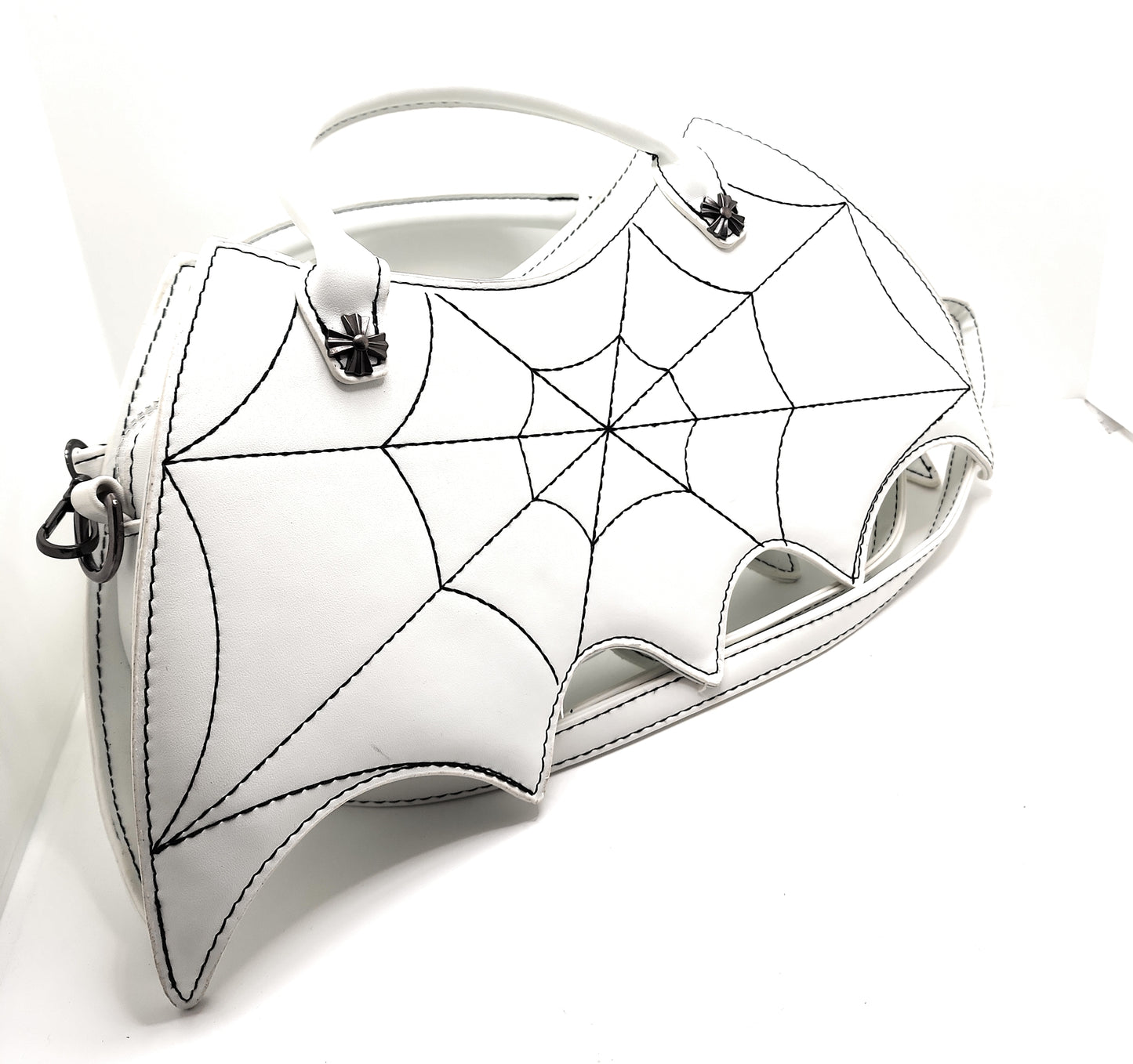 Batwings Purse Goth Emo Spiderweb Embroidered Shoulder Bag