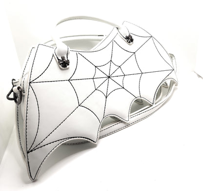 Batwings Purse Goth Emo Spiderweb Embroidered Shoulder Bag