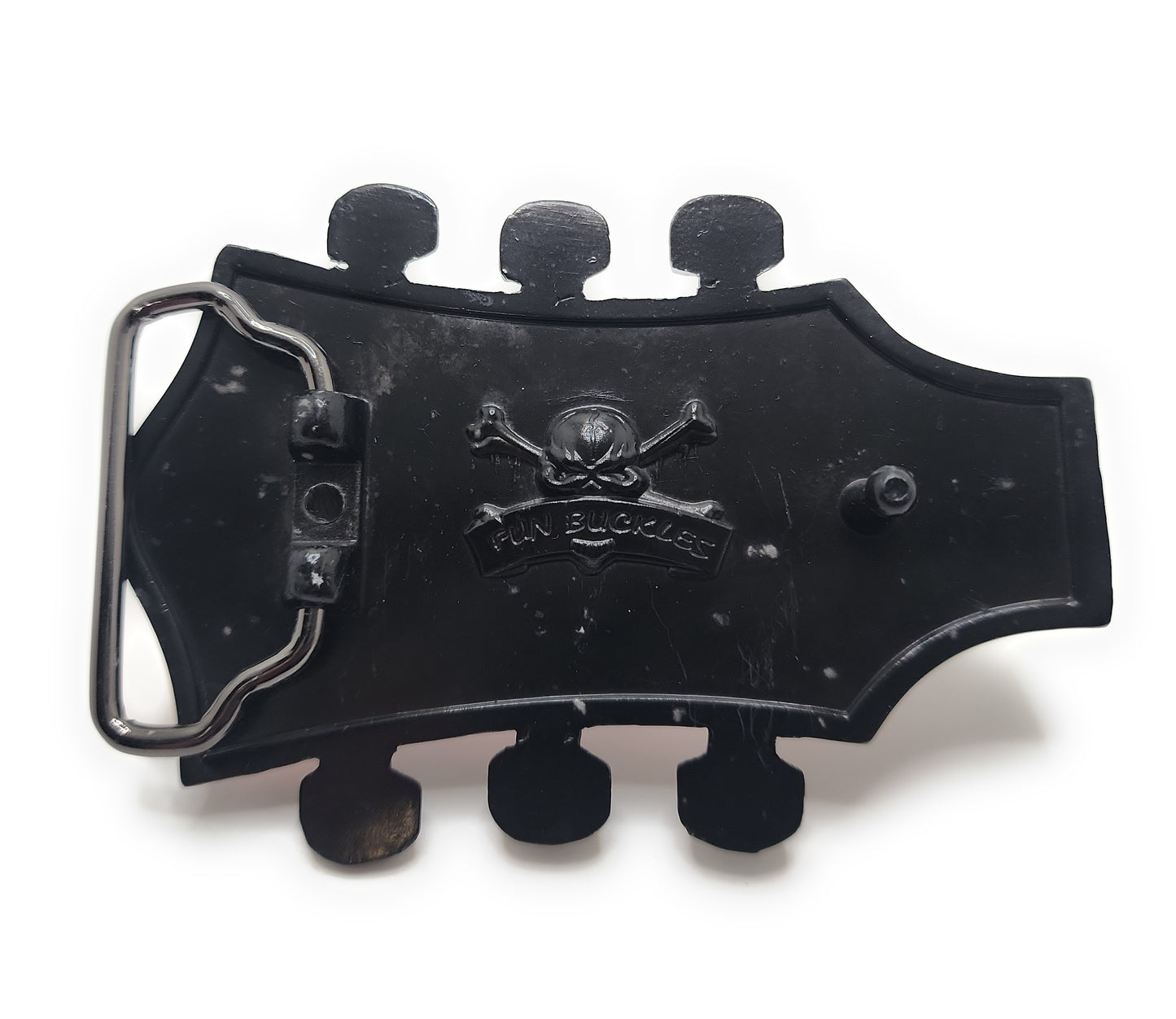 Pink Guitar Belt Buckle Metal / Pink Guitar Headstock Belt Buckle