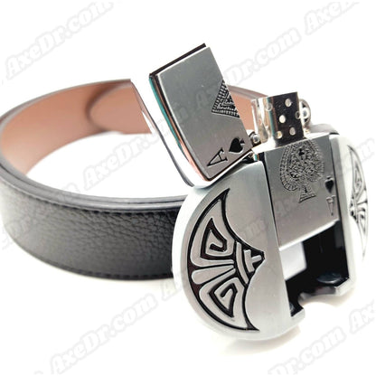 Ace of Spades Lighter Belt Buckle with 100% Vegan Leather Belt shop.AxeDr.com belt, Belt Buckle, beltbuckle, Buckles with Belt