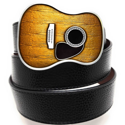 Acoustic Guitar Belt shop.AxeDr.com Belt Buckle, Belt with Buckle, Buckles with Belt, Genuine Leather, Gift for Him, guitar, Guitar Belt