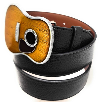 Acoustic Guitar Belt shop.AxeDr.com Belt Buckle, Belt with Buckle, Buckles with Belt, Genuine Leather, Gift for Him, guitar, Guitar Belt