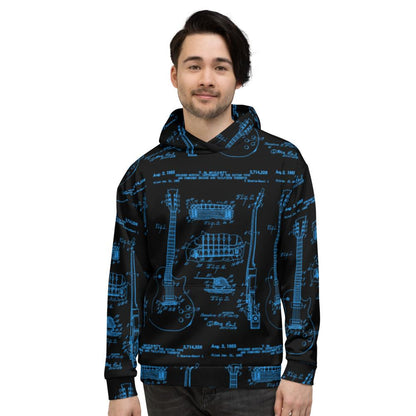 All-Over Guitar Patent Print Hoodie shop.AxeDr.com All-Over-Print, AxeDr., AxeDr. Guitar Tees & Hoodies, Guitar, Hoodies, reverbsync:off