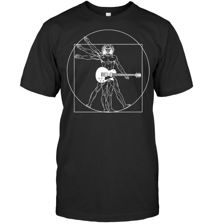 Axe Dr. "DaVinci Man & Guitar" T-Shirt shop.AxeDr.com AxeDr., AxeDr. Guitar Tees & Hoodies, Brand New, Custom Product, Guitar Hoodie, Guitar T-Shirt, Guit