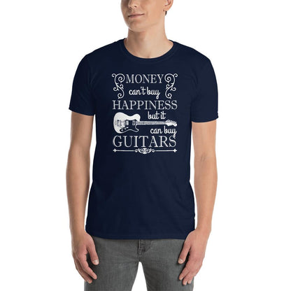 Axe Dr. "Money Can't Buy Happiness, but..." Funny Guitar T-Shirt shop.AxeDr.com AxeDr., AxeDr. Guitar Tees & Hoodies, Brand New, Custom Product, electric guitarist gift, funny guit