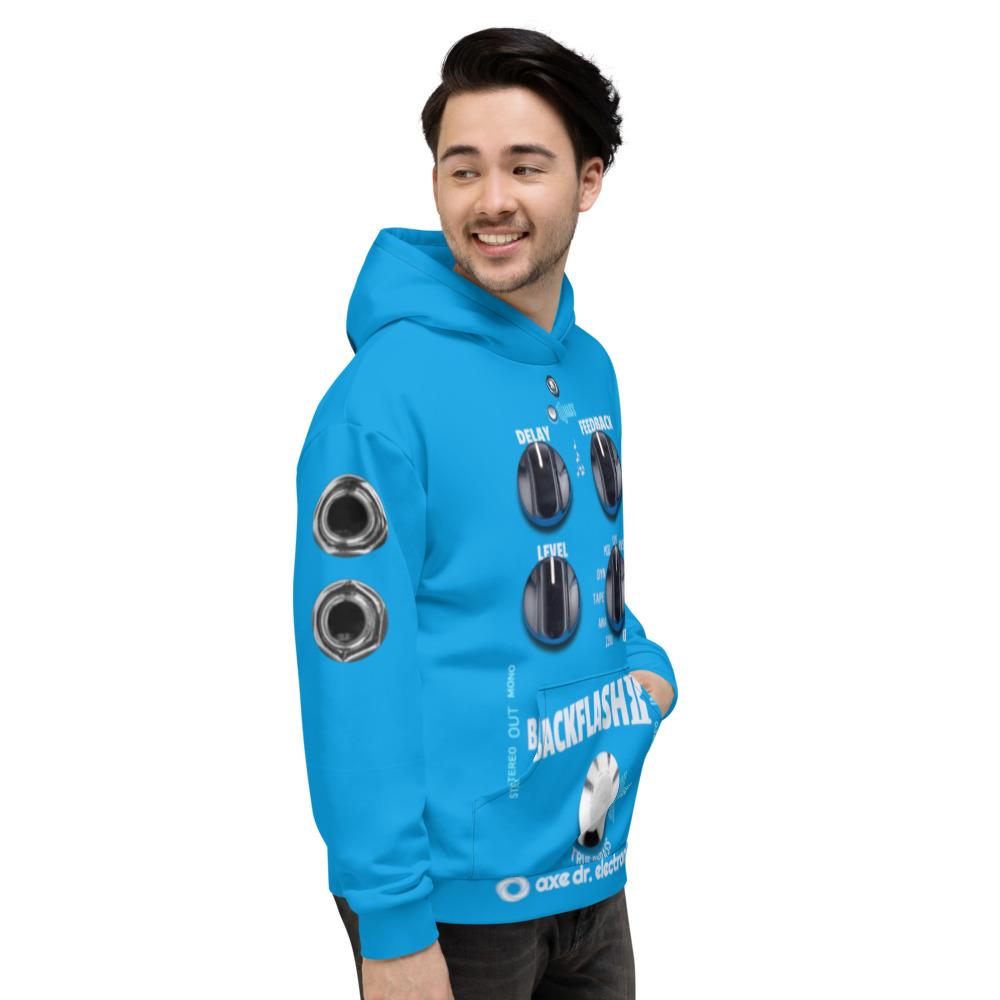 Backflash Delay Pedal Guitar FX All-Over Hoodie shop.AxeDr.com All-Over Print, AxeDr., AxeDr. Guitar Tees & Hoodies, Guitar, Hoodie, reverbsync:off
