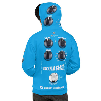 Backflash Delay Pedal Guitar FX All-Over Hoodie shop.AxeDr.com All-Over Print, AxeDr., AxeDr. Guitar Tees & Hoodies, Guitar, Hoodie, reverbsync:off