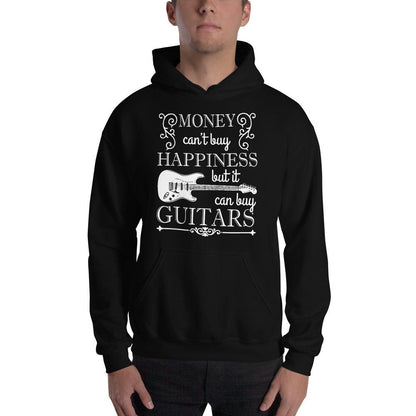 Funny Guitar Hoodie "Money Can't Buy Happiness, but..." by Axe Dr. Apparel shop.AxeDr.com AxeDr., AxeDr. Guitar Tees & Hoodies, Brand New, Custom Product, Guitar T-Shirt, reverbsync:off, Sho