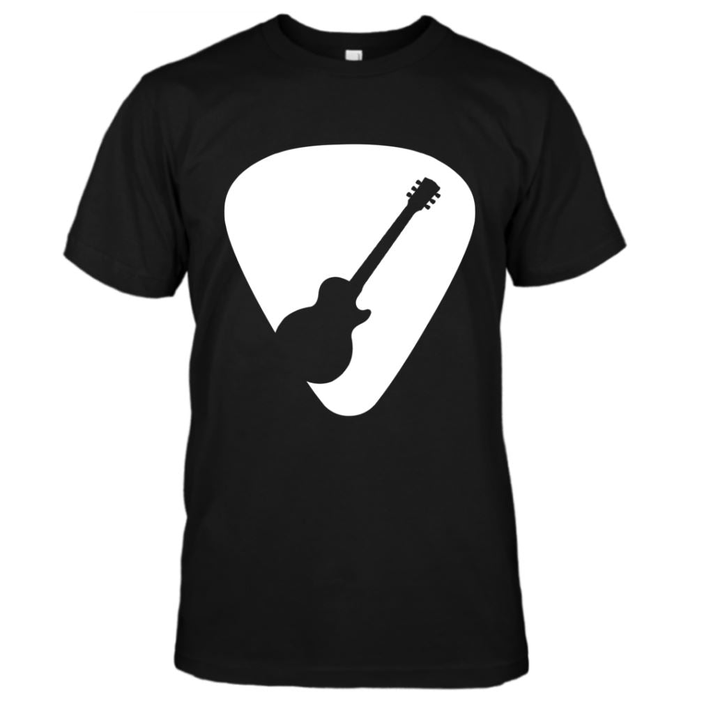 Guitar Pick Silhouette LP Style T-Shirt shop.AxeDr.com AxeDr., AxeDr. Guitar Tees & Hoodies, Guitar, Guitar T-Shirt, Guitar Tees, reverbsync-force:on