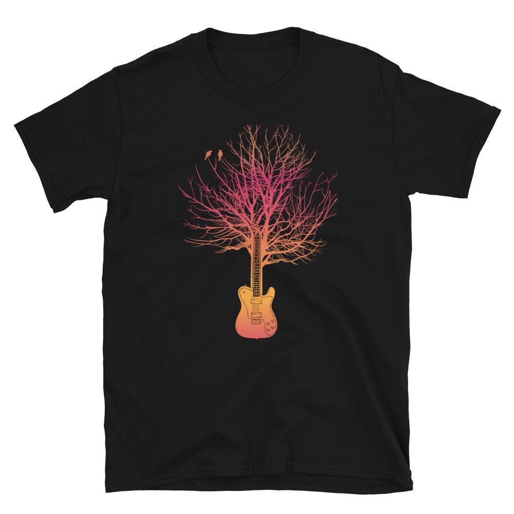Guitar Tree T-Style Gradient T-Shirt shop.AxeDr.com AxeDr., AxeDr. Guitar Tees & Hoodies, Guitar, Guitar T-Shirt, Guitar Tees, reverbsync-force:on