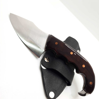 Hand Made Knife w/ Finger-Grip Full Tang Handle & Kydex Sheath - Made In USA shop.AxeDr.com Handmade Knife, Handmade Knives