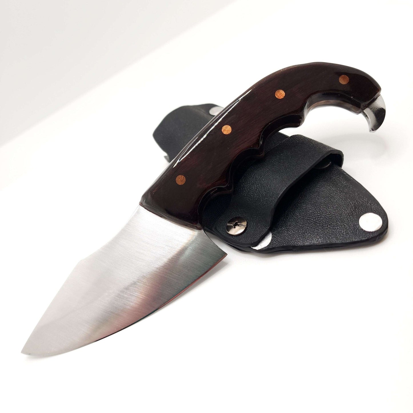 Hand Made Knife w/ Finger-Grip Full Tang Handle & Kydex Sheath - Made In USA shop.AxeDr.com Handmade Knife, Handmade Knives