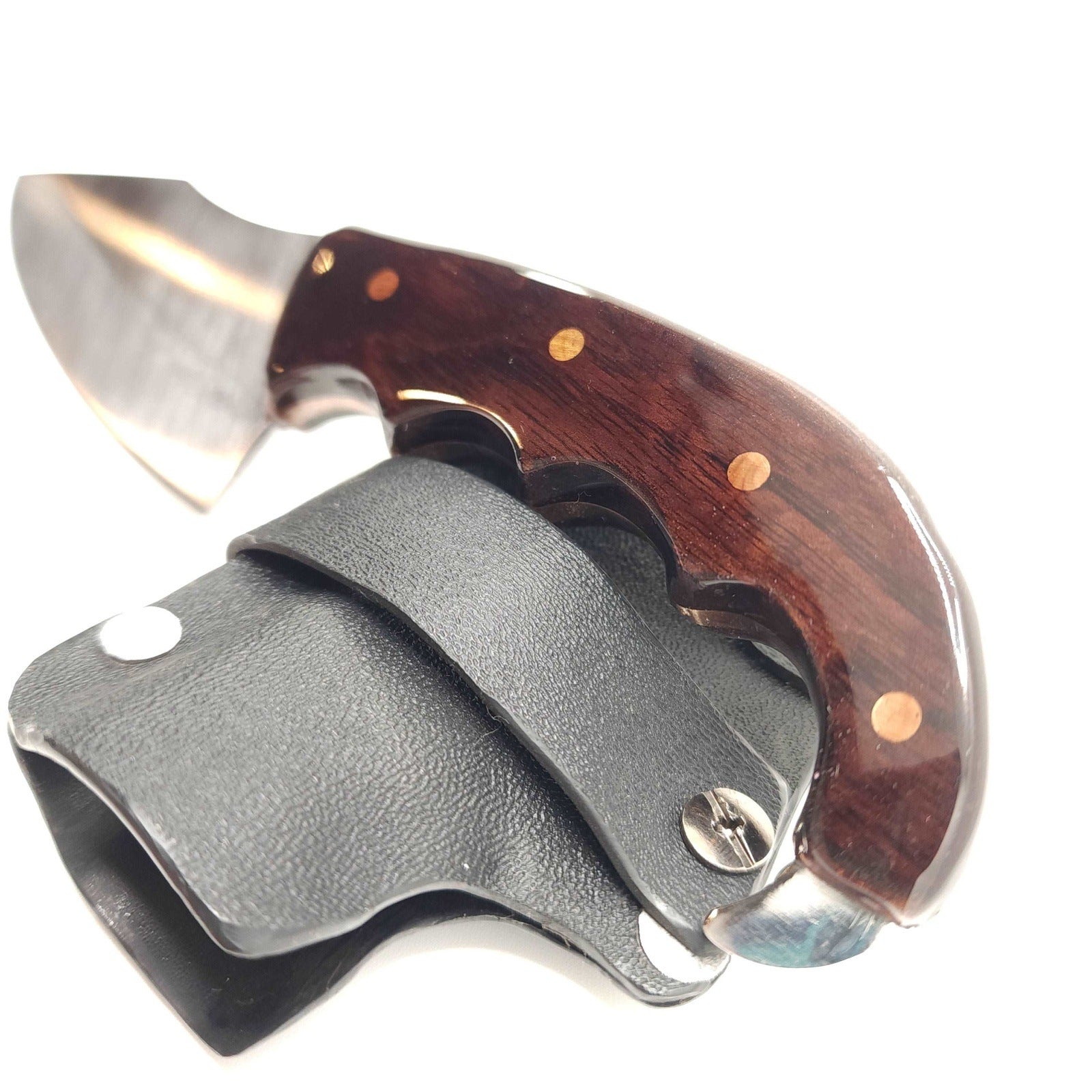 Hand Made Knife w/ Finger-Grip Full Tang Handle & Kydex Sheath - Made In USA shop.AxeDr.com Handmade Knife, Handmade Knives