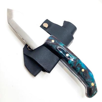 Handmade Mini Hunting Knife Made In USA Custom EDC Tanto Resin Handle Knife Bush Knife Austin Blades shop.AxeDr.com Handmade Knife, Handmade Knives