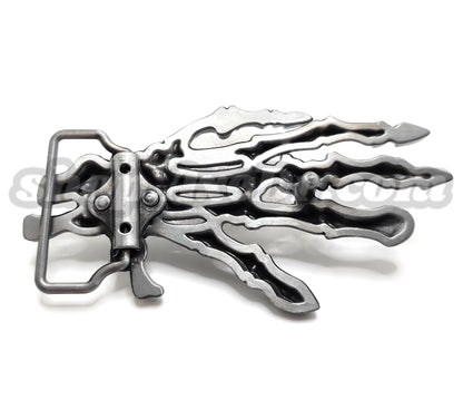 Skeleton Hand with Ruby Ring Belt Buckle
