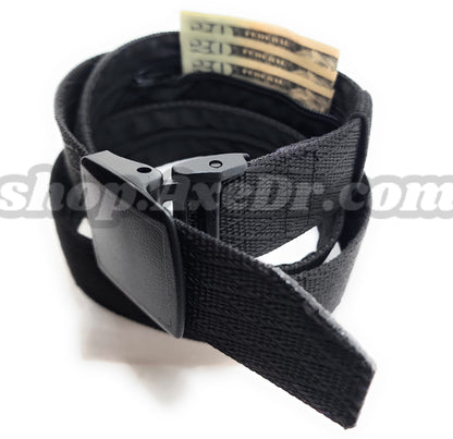 Secret Stash Nylon Military Style Web Belt Zippered Hidden Compartment