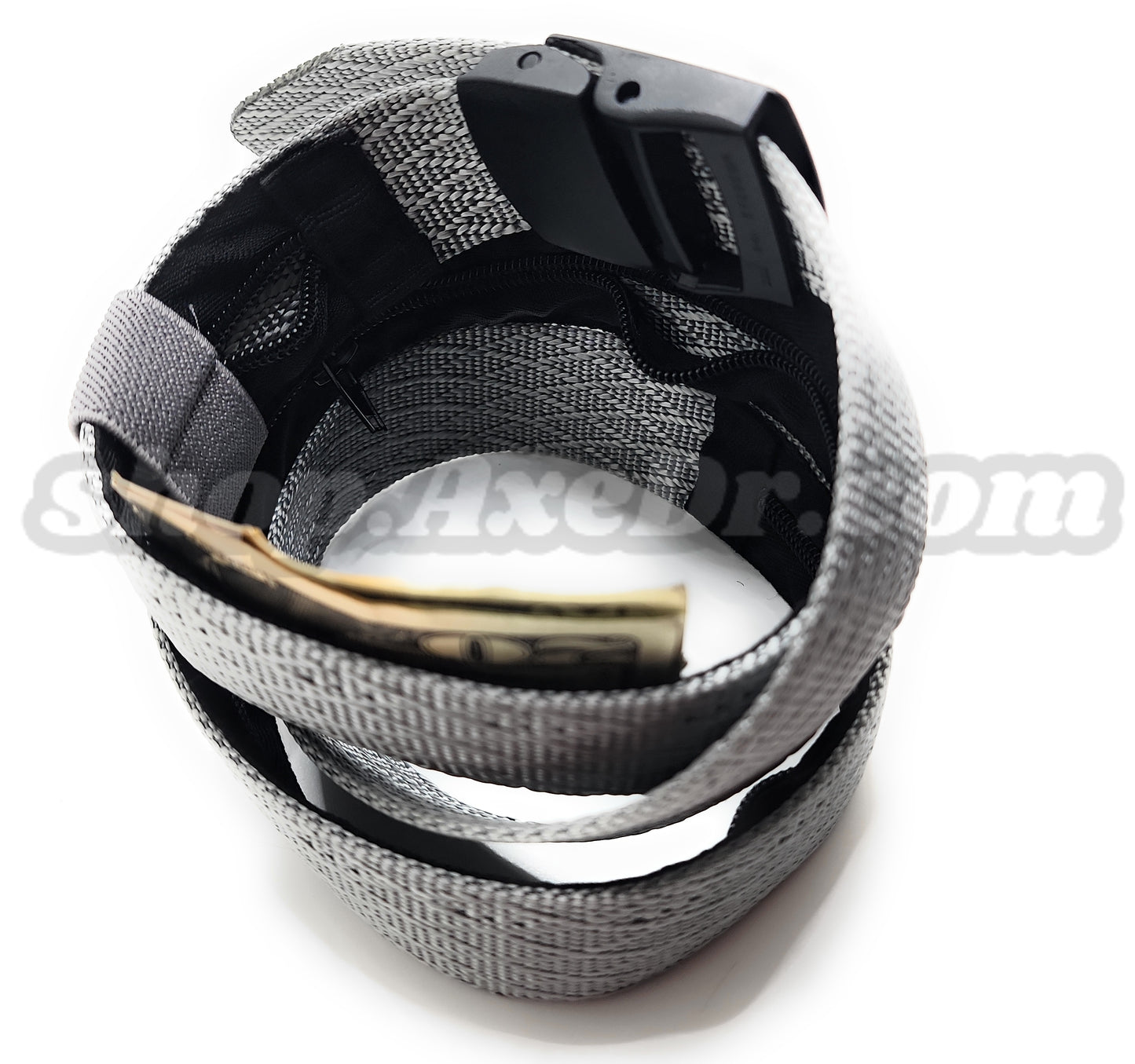 Secret Stash Nylon Military Style Web Belt Zippered Hidden Compartment