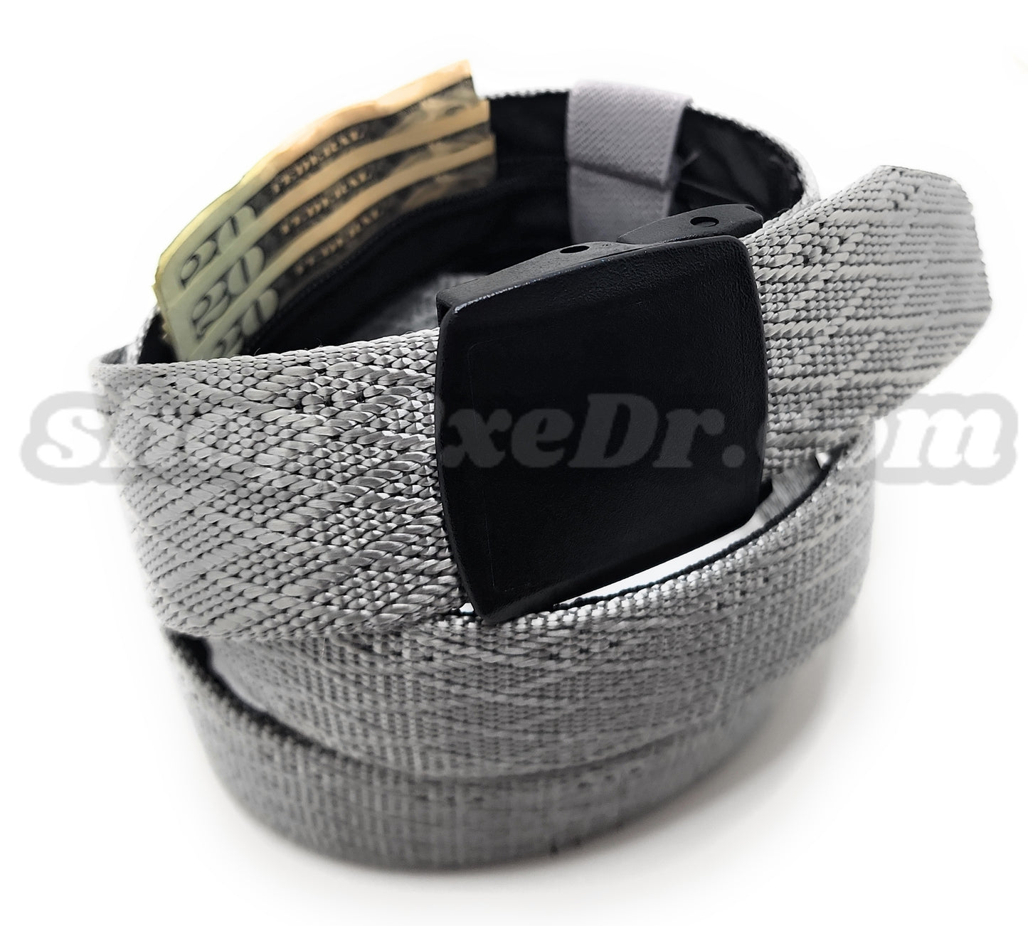 Secret Stash Nylon Military Style Web Belt Zippered Hidden Compartment