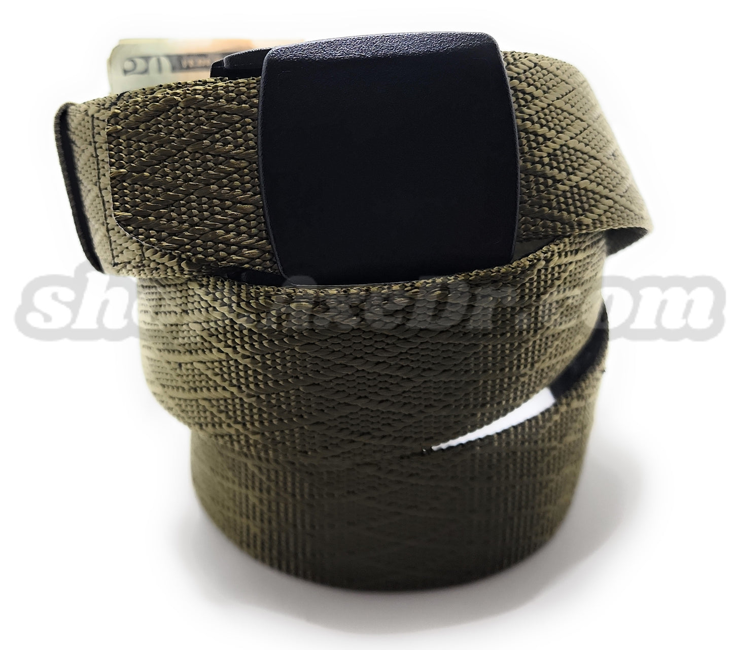 Secret Stash Nylon Military Style Web Belt Zippered Hidden Compartment