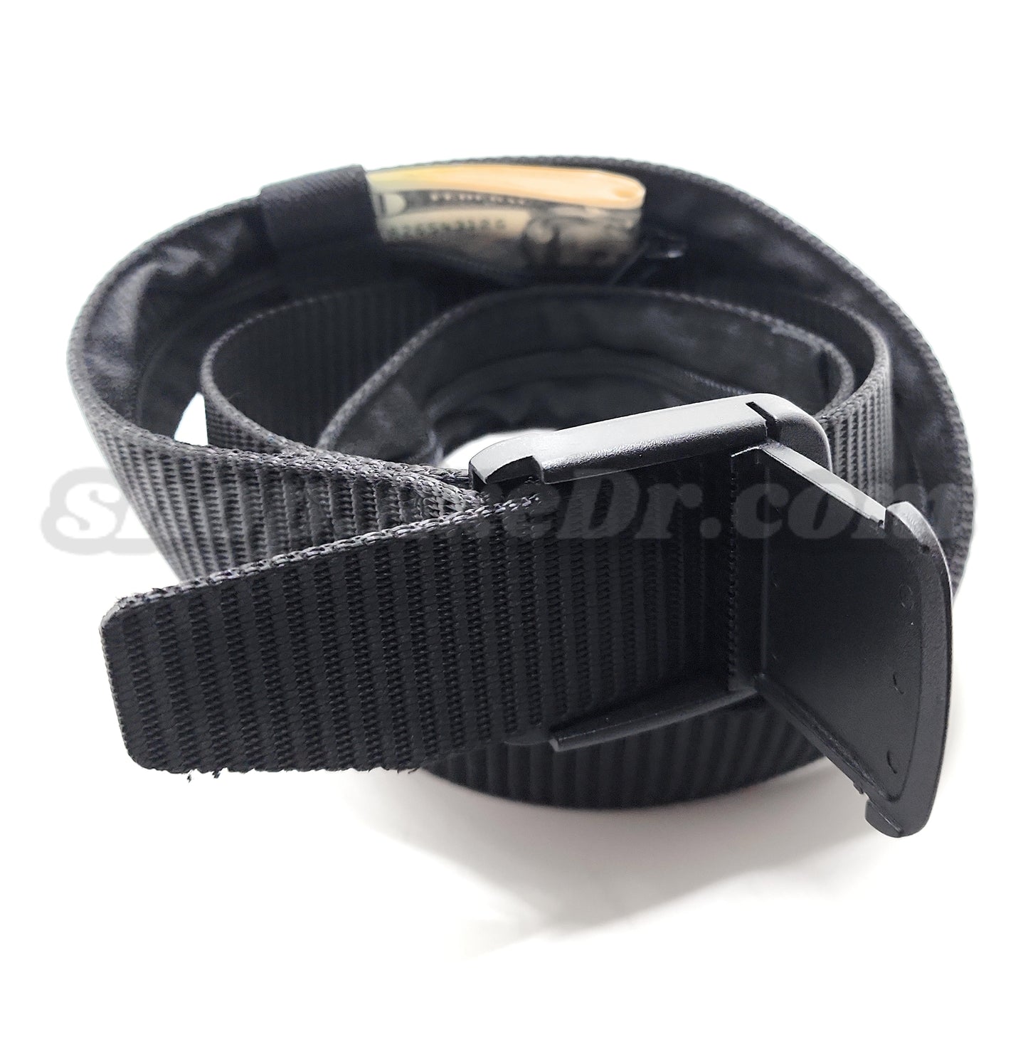 Secret Stash Nylon Military Style Web Belt Zippered Hidden Compartment