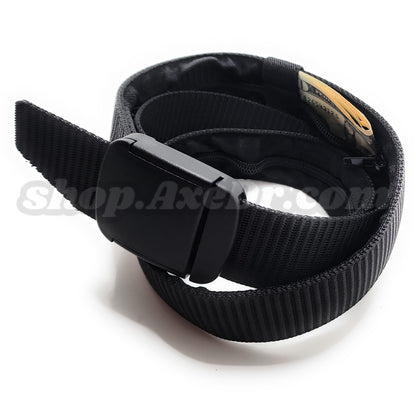 Secret Stash Nylon Military Style Web Belt Zippered Hidden Compartment