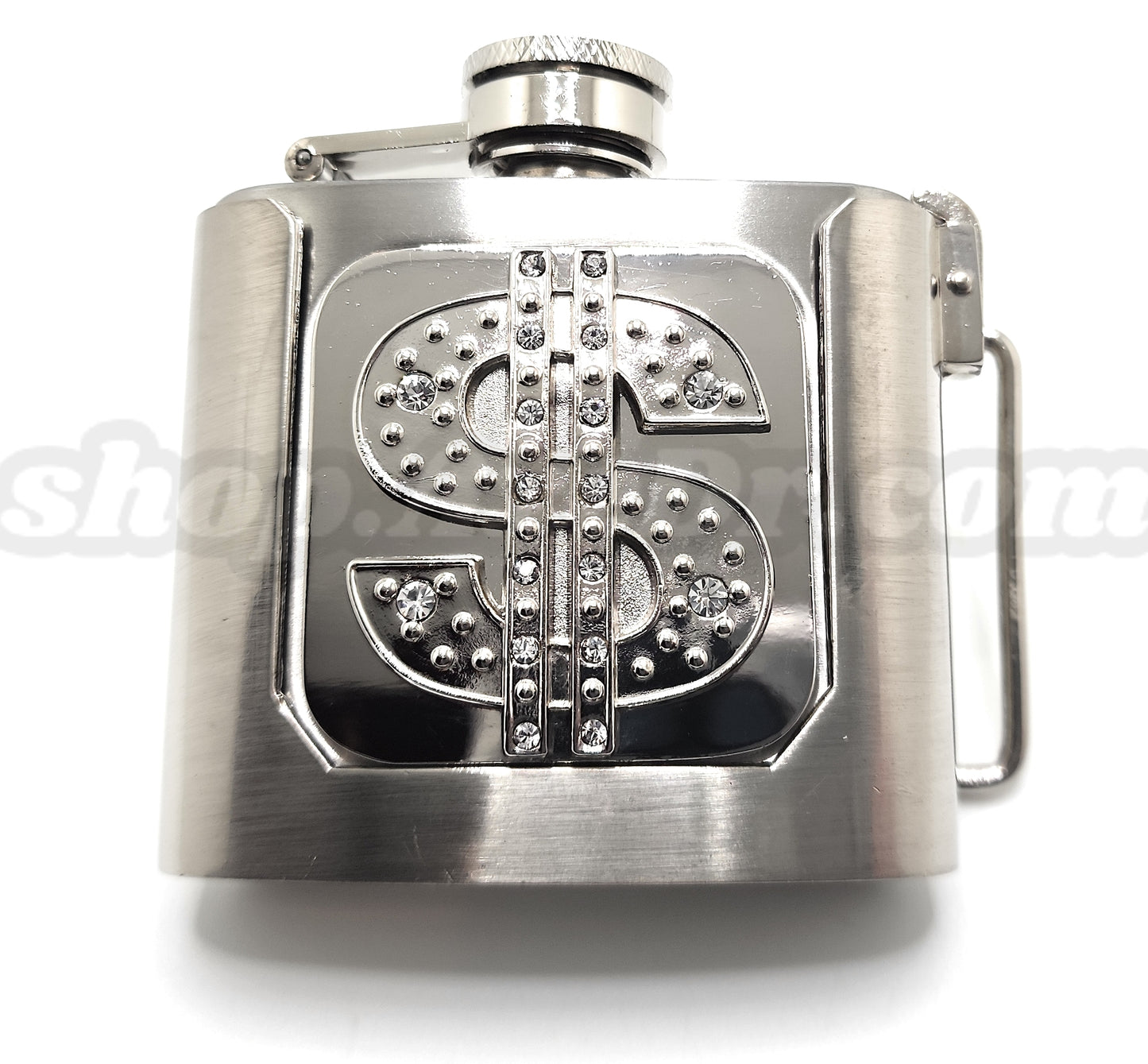 $ Dollar Sign Flask Belt Buckle