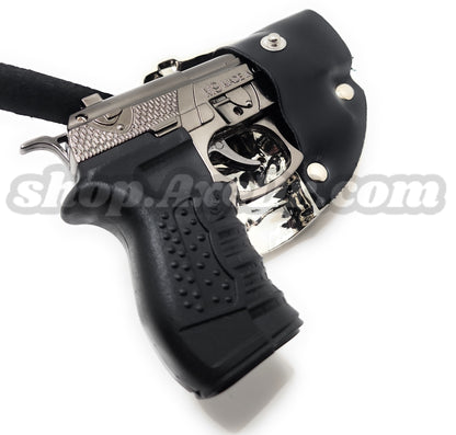 1911 Pistol Jet Lighter and Laser Belt Buckle