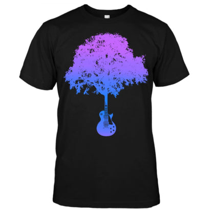LP Guitar Tree Gradient Blue T-Shirt shop.AxeDr.com AxeDr., AxeDr. Guitar Tees & Hoodies, Guitar, Guitar T-Shirt, Guitar Tees, reverbsync-force:on