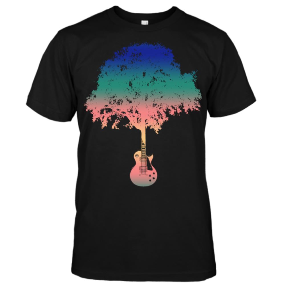 LP Guitar Tree Gradient T-Shirt shop.AxeDr.com AxeDr., AxeDr. Guitar Tees & Hoodies, Guitar, Guitar T-Shirt, Guitar Tees, reverbsync-force:on