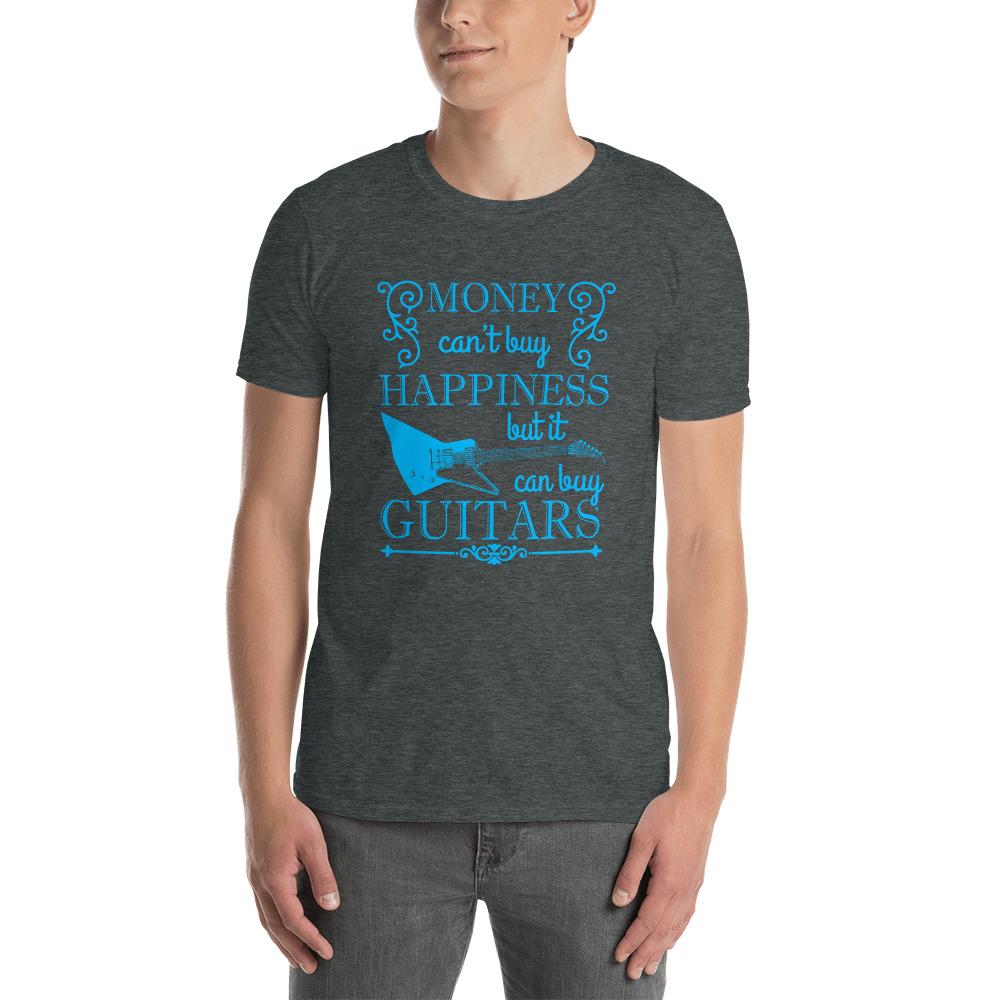 Money Can't Buy Happiness...But Blue Guitar T-Shirt shop.AxeDr.com AxeDr., AxeDr. Guitar Tees & Hoodies, Guitar, Guitar T-Shirt, Guitar Tees, reverbsync-force:on