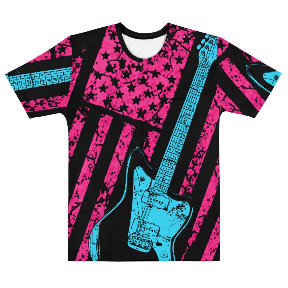 Neon Americana J All-Over Print T-Shirt shop.AxeDr.com All-Over-Print, AxeDr., AxeDr. Guitar Tees & Hoodies, Guitar, reverbsync:off, T-Shirts