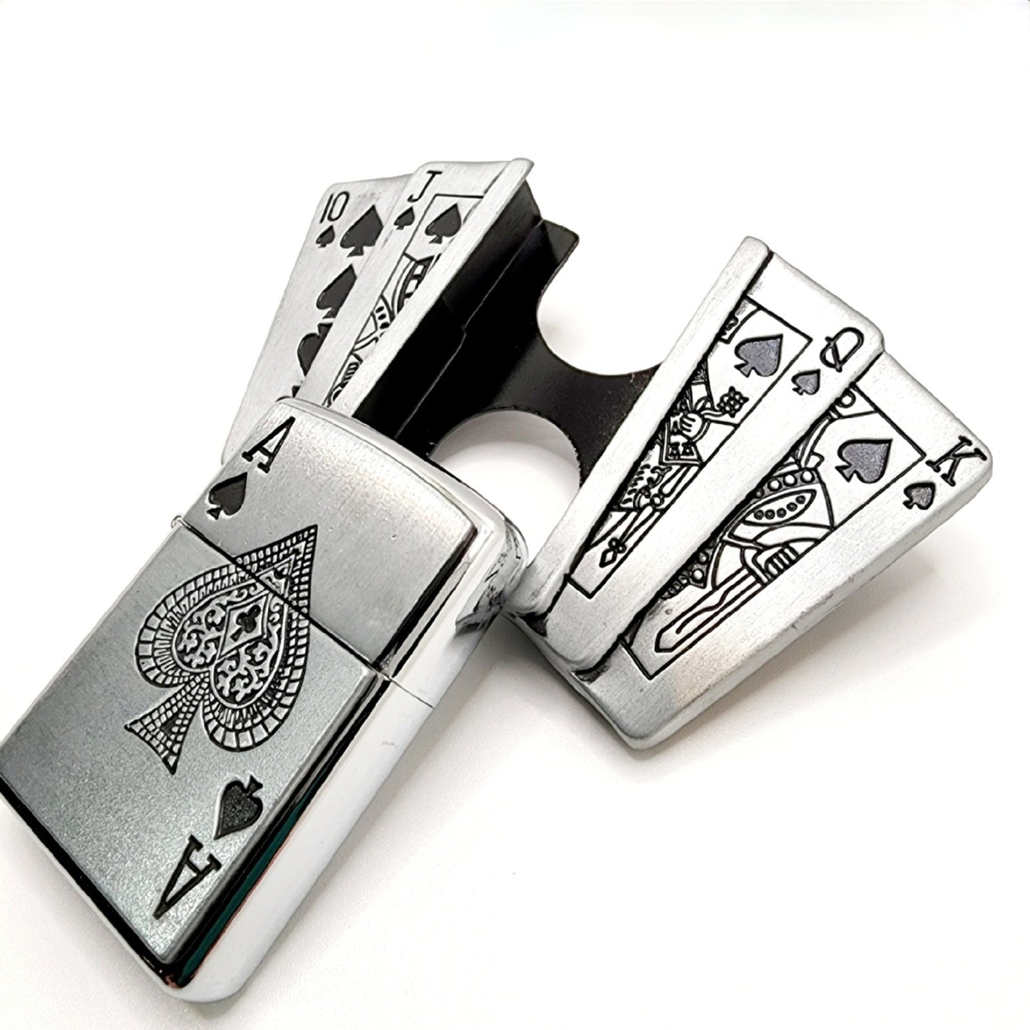Poker Royal Flush Lighter Belt Buckle with Genuine Leather Belt shop.AxeDr.com belt, Belt Buckle, Buckles with Belt