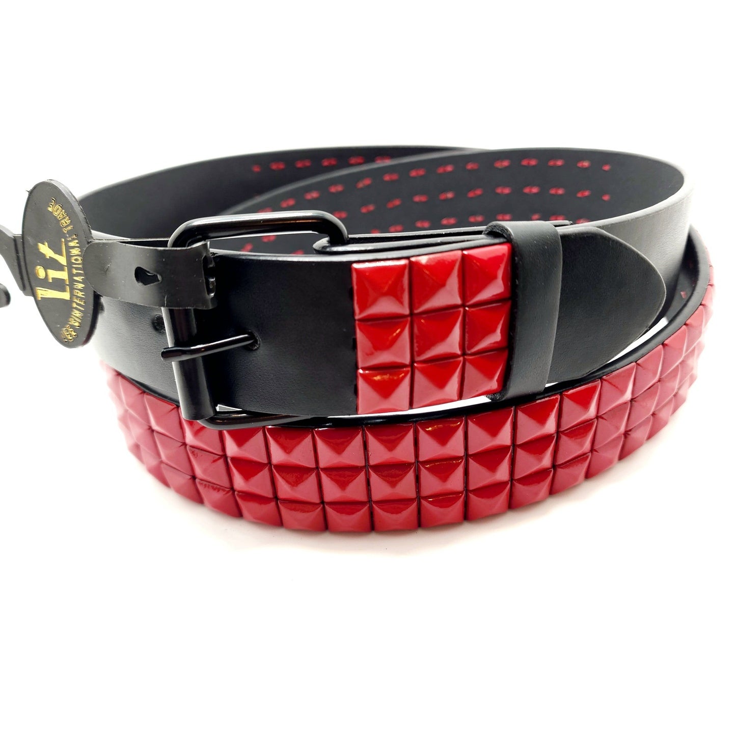Red Pyramid Studded Leather Belt Punk shop.AxeDr.com Black White Belt, Emo, Goth belt, Hot Topic, Punk belt, Rock n roll, Rockstar, Studded belt, Studded