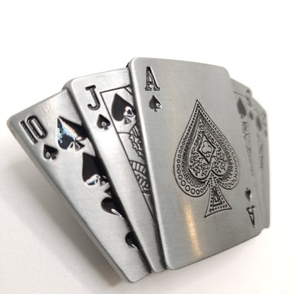Royal Flush Poker Cards Belt Buckle WITH LIGHTER / Cards Lighter Belt Buckle shop.AxeDr.com Belt Buckle