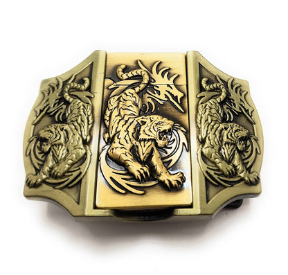 Triple Tigers Western Cowboy Bronze Plated Lighter Belt Buckle shop.AxeDr.com Lighter