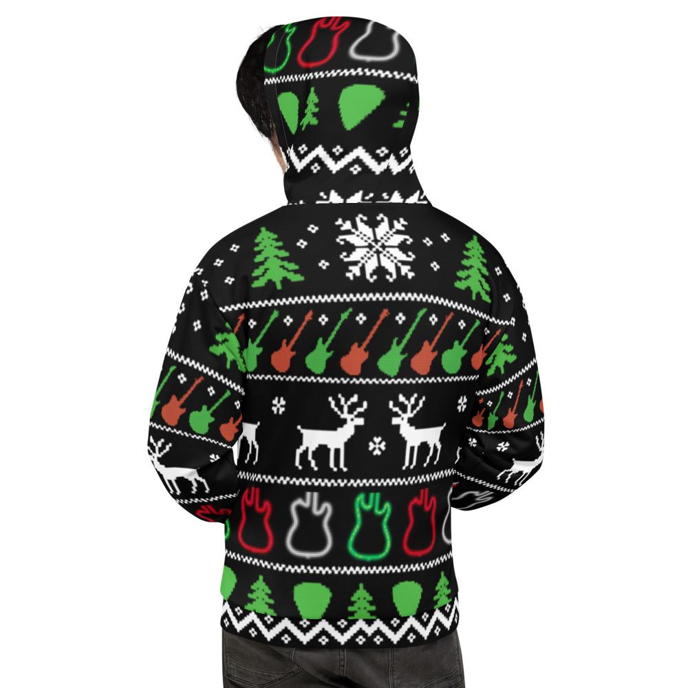 Ugly Christmas Guitar Hoodie shop.AxeDr.com All-Over, All-Over-Print, AxeDr., AxeDr. Guitar Tees & Hoodies, Guitar, reverbsync-force:on, Ugly Ch