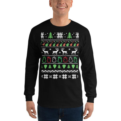 Ugly Christmas Guitar Sweater Long Sleeve Shirt shop.AxeDr.com AxeDr., Guitar, reverbsync-force:on, Ugly Christmas