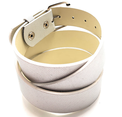 White and Silver Mesh on White Leather Belt shop.AxeDr.com belt, Genuine Leather, Gift for Him, shiny, white