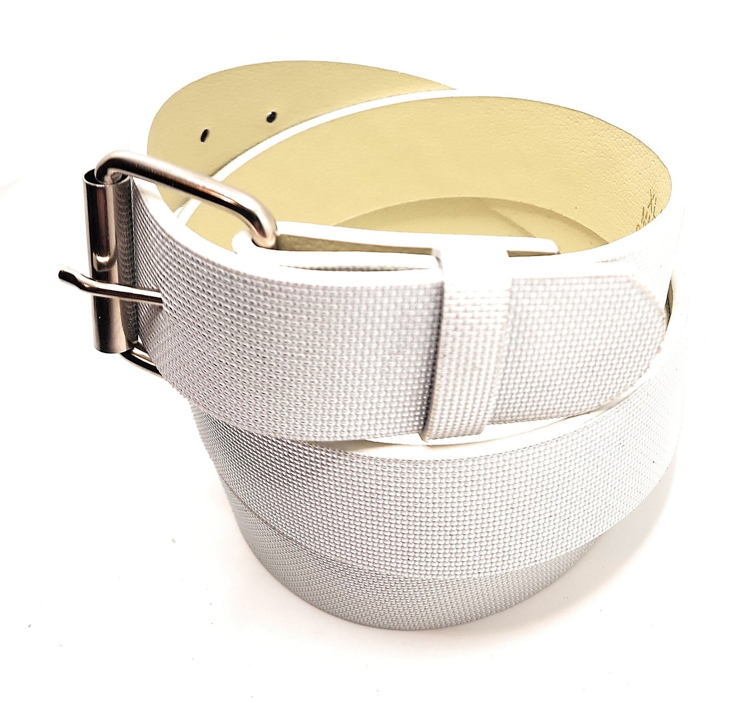 White and Silver Mesh on White Leather Belt shop.AxeDr.com belt, Genuine Leather, Gift for Him, shiny, white