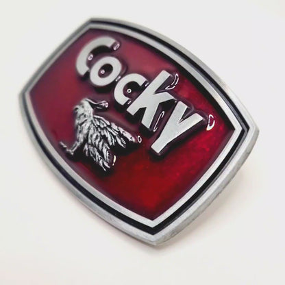 Funny Cocky Belt Buckle Red Rooster